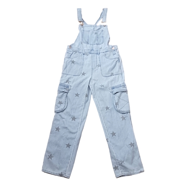 Large Risen Jeans Womens Overalls Denim Stars Light Wash Blue Style RDP5494 - Picture 1 of 10